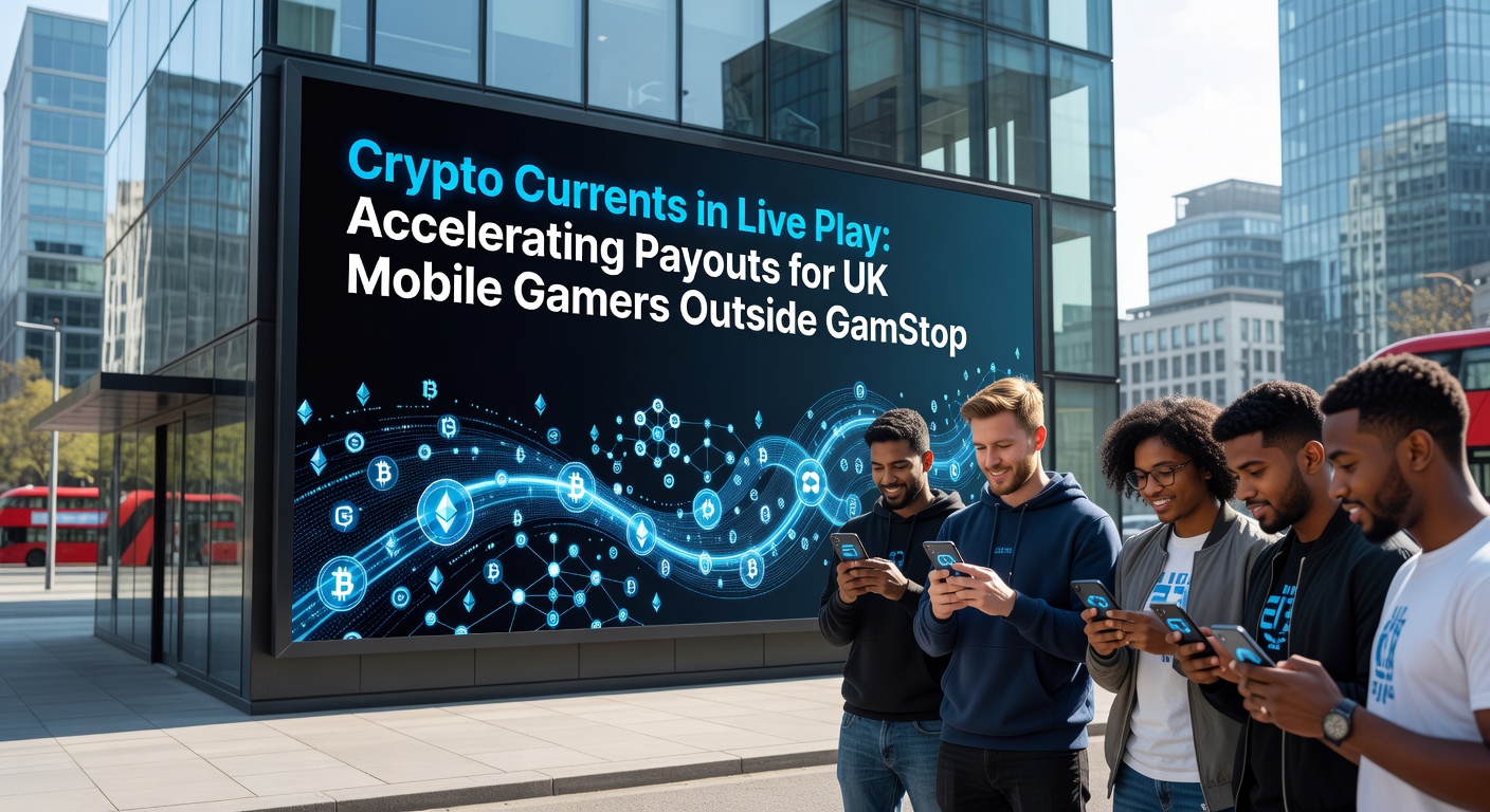 Mobile phone displaying live roulette wheel with crypto payout notification popping up in real-time, surrounded by blockchain network visuals