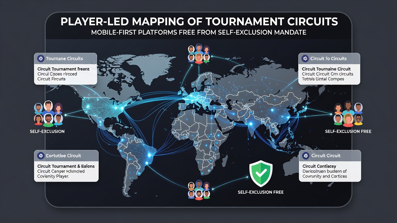 Mobile screen showing interactive tournament circuit map with player contributions highlighted